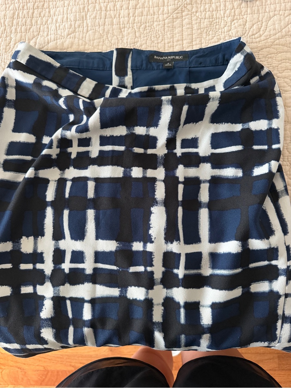 Banana Republic Navy, Black & White Mini Skirt